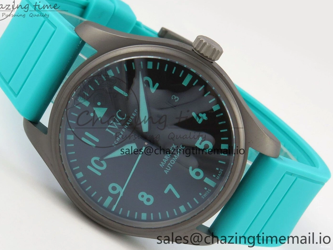 MIROTIME 1227 Pilot Mark XX BLSF 1:1 Best Edition Black Blue Dial on Blue Rubber Strap MIYOTA Sleek 6989